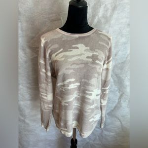 Charter Club Camouflage Sweater in Cream and Tan